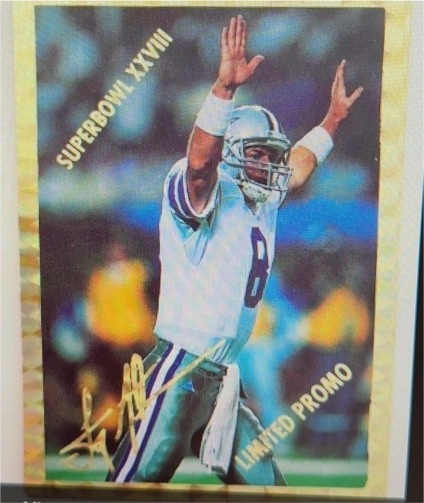 1994 Sports Sensations Inc #NNO Troy Aikman Silver Foil Limited Edition Promo — front