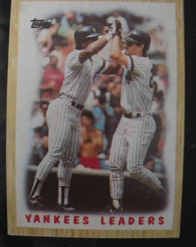 1987 Topps #406 Yankees Leaders Don Mattingly Rickey Henderson — front