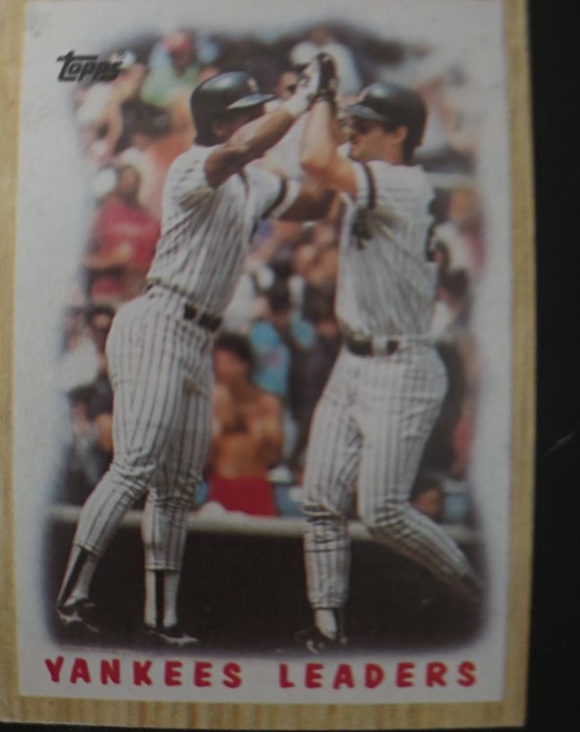 1987 Topps #406 Yankees Leaders Rickey Henderson / Don Mattingly — front