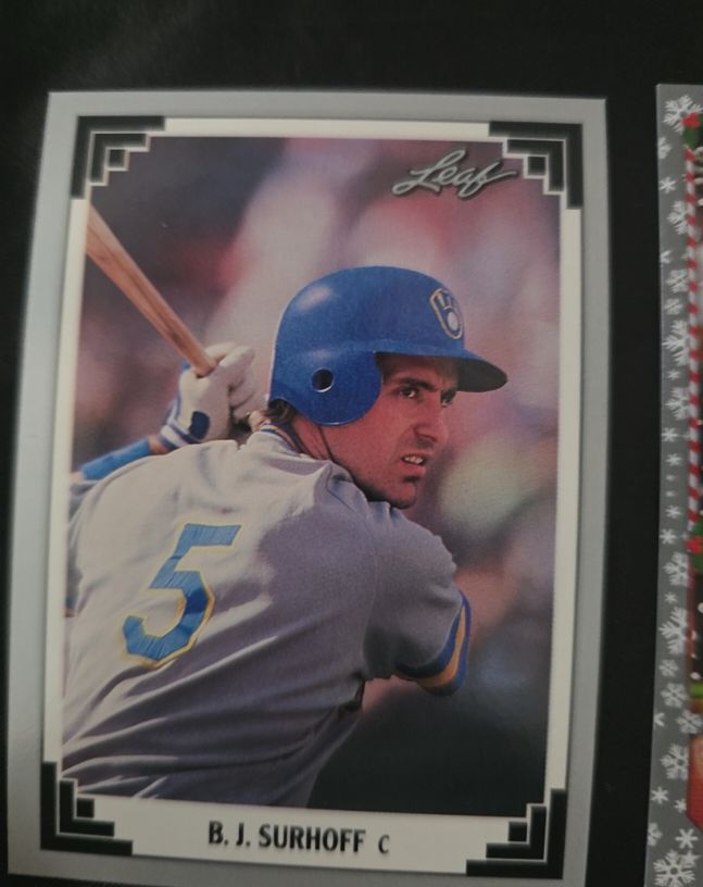 1991 Leaf #42 B. J. Surhoff Milwaukee Brewers — front