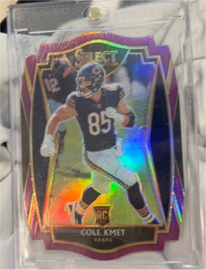 2020 Panini Select #174 Cole Kmet Purple Prizm Die Cut — front