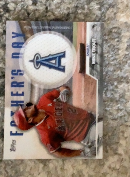 2023 Topps Series 2 Father's Day Commemorative Team Patches #FD-MT Mike Trout — front