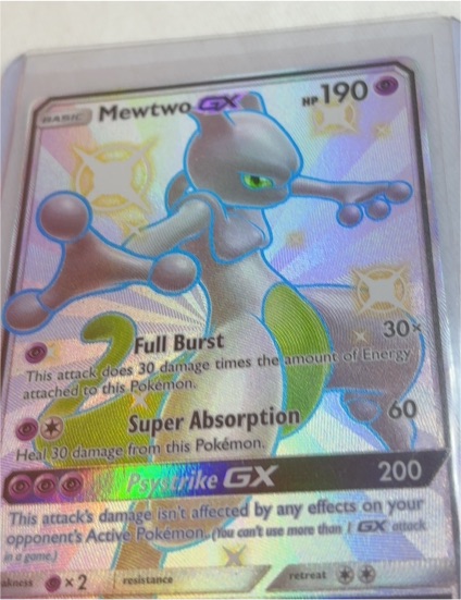 2017 Pokémon TCG Mewtwo GX SV59/SV94 Hidden Fates Shiny Vault Full Art — front