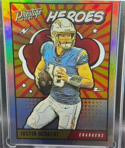 2021 Panini Prestige #HE-4 Justin Herbert Heroes Insert — front