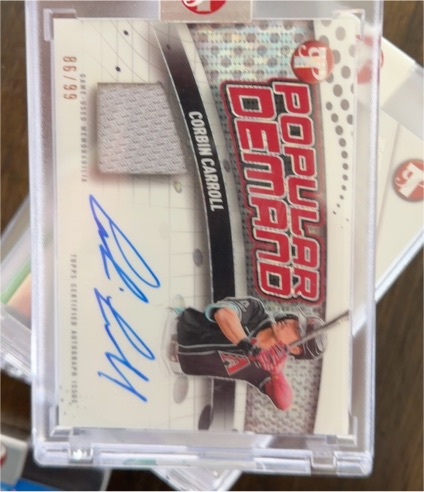 2024 Topps Pristine Popular Demand Auto Relic #DPAR-CC Corbin Carroll — front
