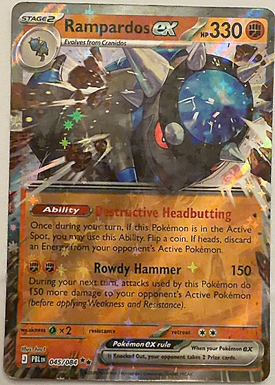 2013 Nintendo Rampardos ex 045/084 Pitch Black — front