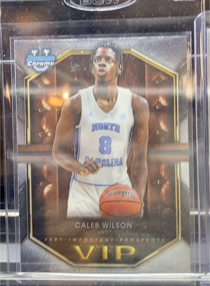 2025-26 Bowman Basketball #VIP-9 Caleb Wilson VIP North Carolina Tar Heels — front