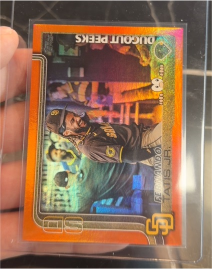 2025 Topps Celebration Box Dugout Peeks Orange #/25 Fernando Tatis Jr. — front