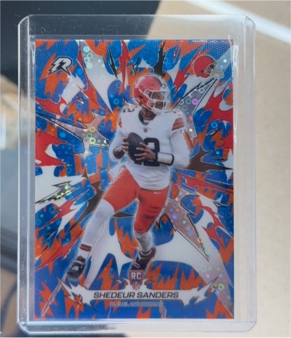 2025 Topps Resurgence #121 Shedeur Sanders Blue and Orange Spark — front