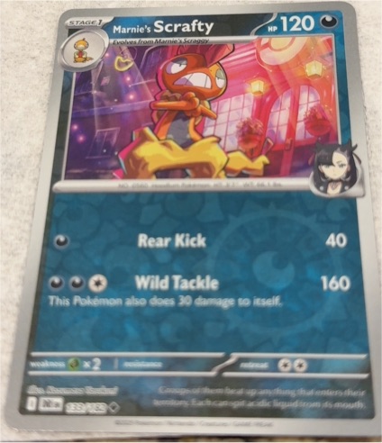2025 Pokémon SV10: Destined Rivals #133 Marnie's Scrafty — front