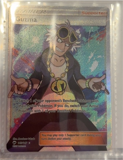 2017 Pokémon SM Burning Shadows #143 Guzma Full Art Ultra Rare — front