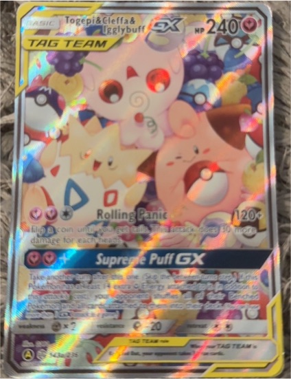 2020 Pokémon TCG Cosmic Eclipse #143a Togepi & Cleffa & Igglybuff GX — front