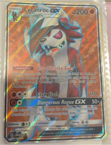 2017 Pokémon Guardians Rising #138 Lycanroc GX — front