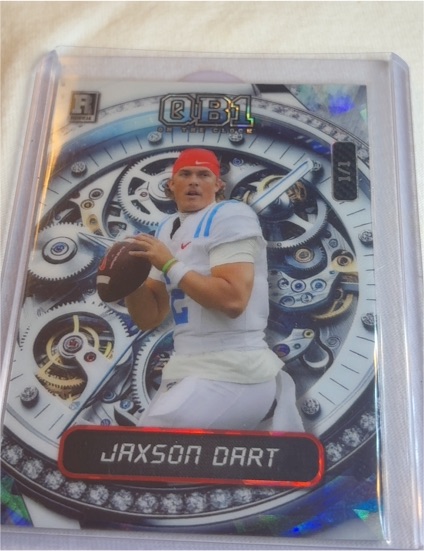 2024 Wild Card QB1 On the Clock #OCW-IO-JD1 Jaxson Dart — front