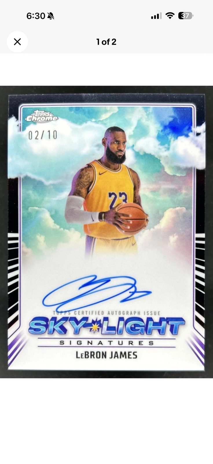 2024 Topps Chrome Sky-Light Signatures #02/10 LeBron James — front