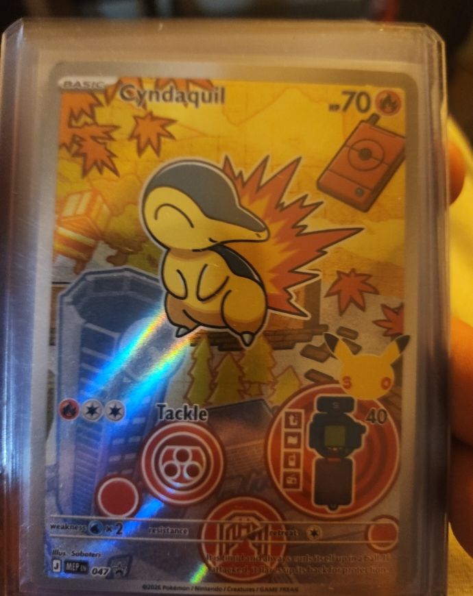 2026 Nintendo Cyndaquil 047 MEP Promo Full Art Holo — front