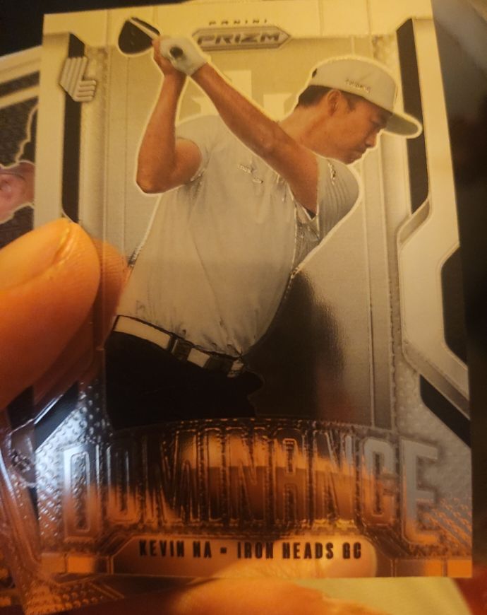 2025 Panini Prizm LIV Golf Dominance Insert #1 Kevin Na, Iron Heads GC — front