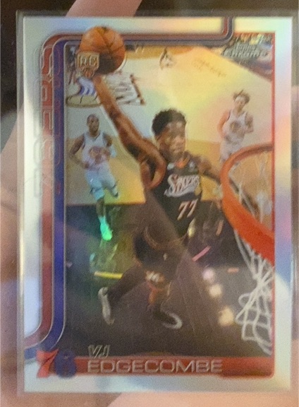 2026 Topps Chrome #153 VJ Edgecombe Rookie Philadelphia 76ers — front