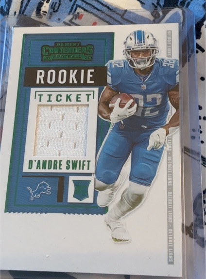 2020 Panini Contenders Rookie Ticket Swatches #RTS-DAS D'Andre Swift — front