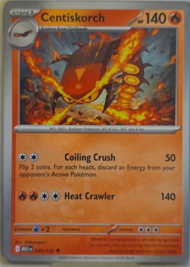 2023 Pokemon ME01 Mega Evolution #030 Centiskorch — front