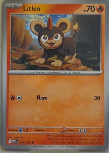 2025 Pokémon ME01: Mega Evolution #023 Litleo — front