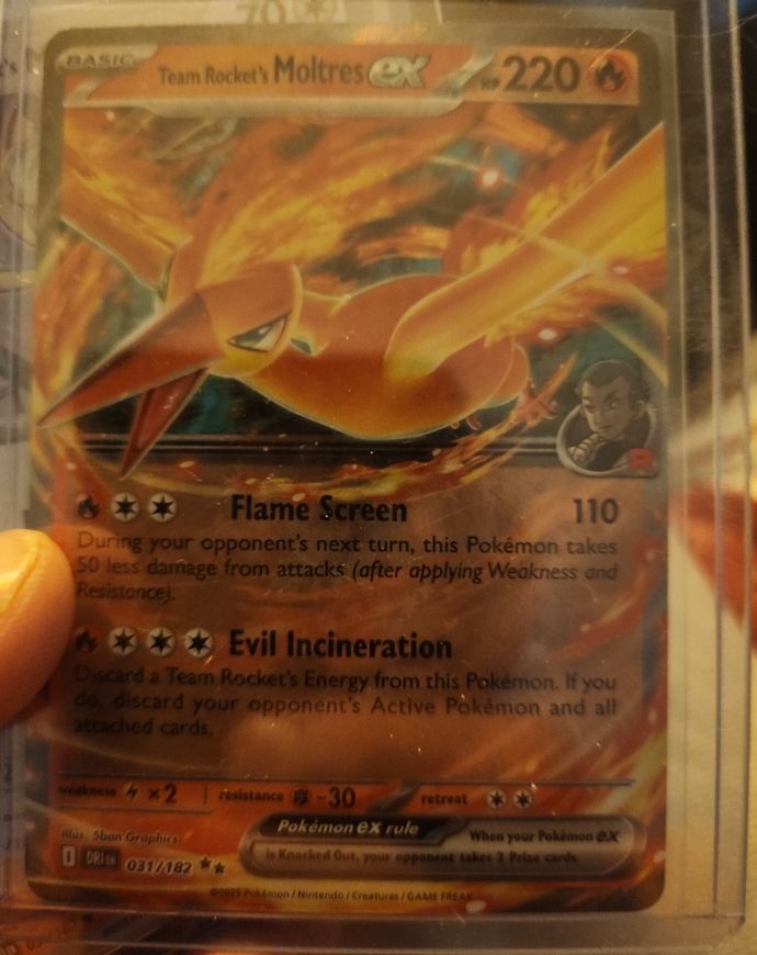2025 Team Rocket's Moltres ex #031/182 — front