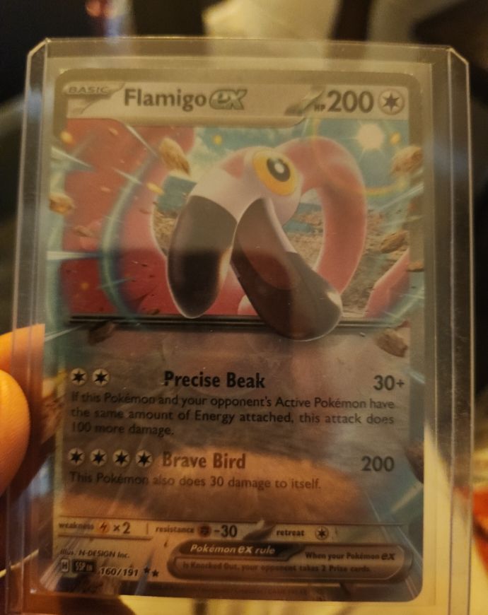 2022 Pokemon SV08 Surging Sparks #160 Flamigo EX — front