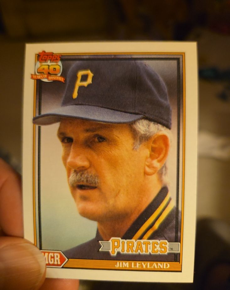 1991 Topps #381 Jim Leyland — front