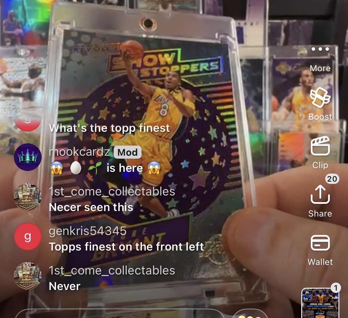 1997 Topps Finest Show Stoppers Kobe Bryant — front