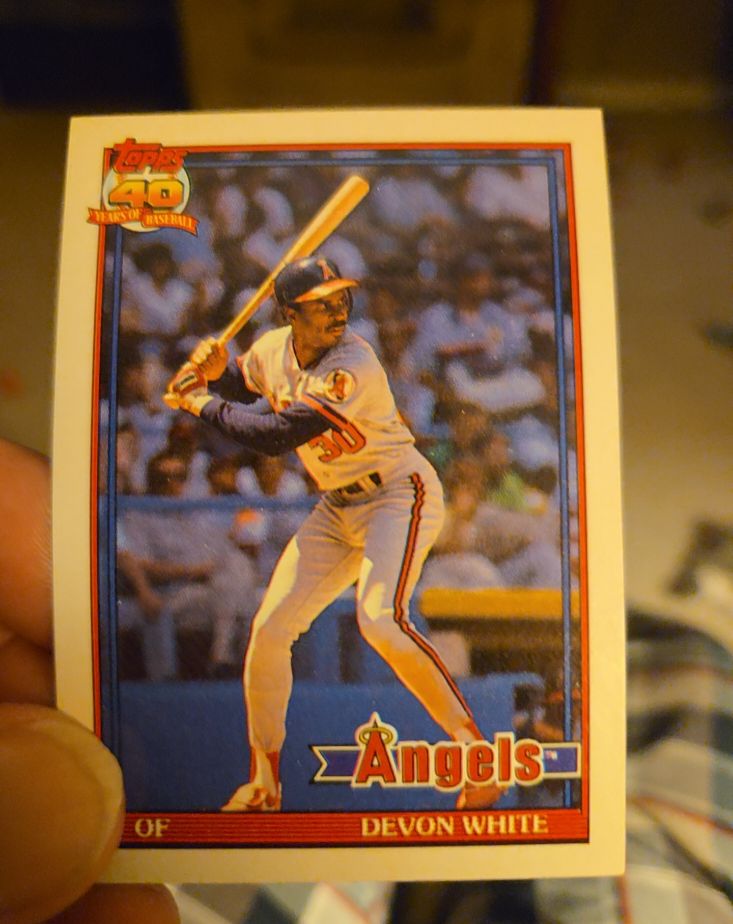 1991 Topps #704 Devon White — front