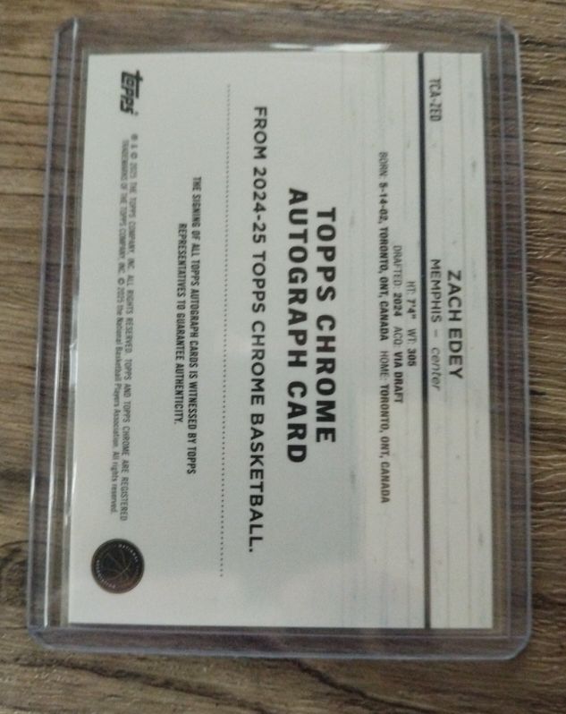 2024-25 Topps Chrome Basketball #TCA-ED Zach Edey — front