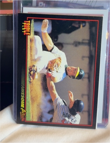 1993 Donruss Triple Play #68 Mark McGwire / Brian Harper — front