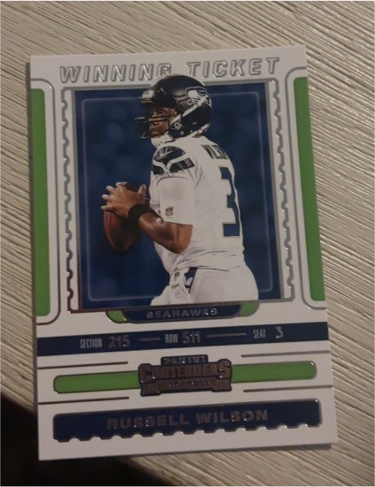 2019 Panini Contenders Winning Ticket #WT-4 Russell Wilson — front