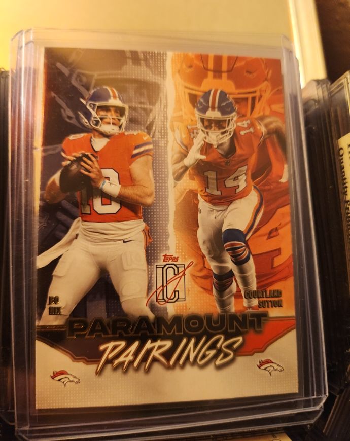 2025 Topps Signature Class Paramount Pairings #PP-3 Bo Nix Courtland Sutton — front