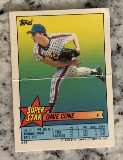 1989 Topps Stickers #58 Dave Cone — front