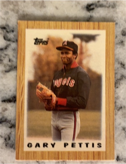1987 Topps Major League Leaders Minis #47 Gary Pettis — front