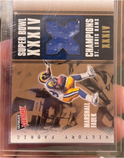 2000 Upper Deck Ultimate Victory #MF Marshall Faulk Fabrics — front