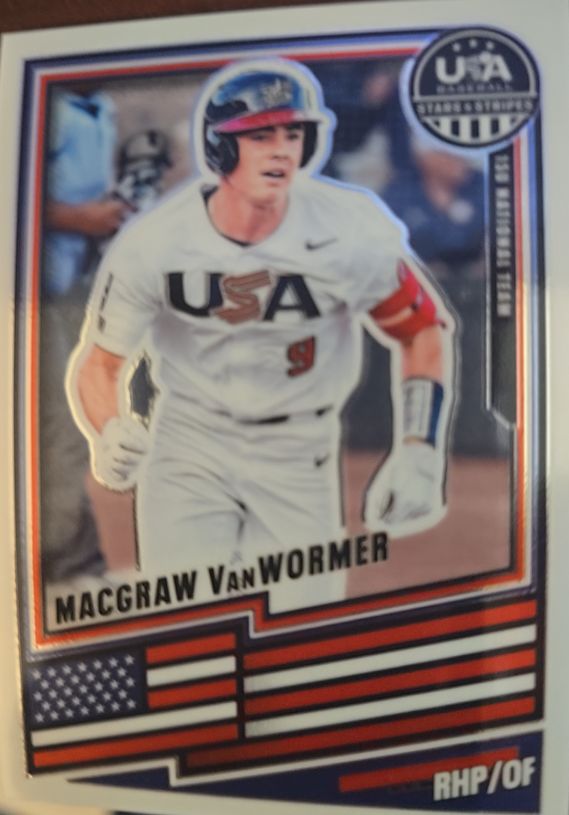 2026 Panini Stars & Stripes Prizm USA Baseball #129 Macgraw VanWormer — front