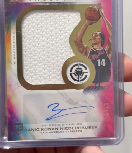 2025-26 Topps Inception #RJ-YK Yanic Konan-Niederhauser Rookie Jumbo Relic Auto — front