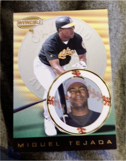 1999 Pacific Invincible #109 Miguel Tejada — front