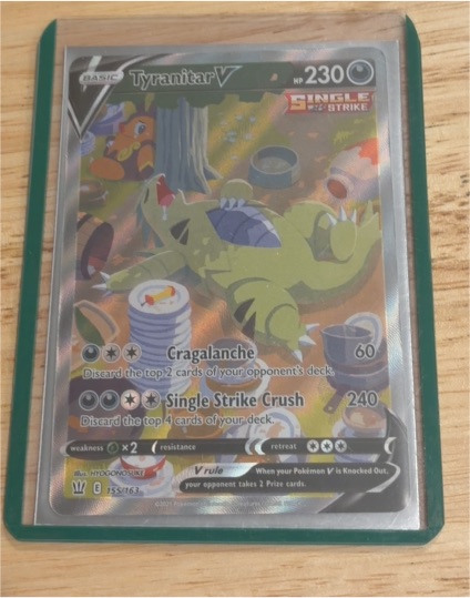 2021 Pokémon SWSH05: Battle Styles #155 Tyranitar V — front