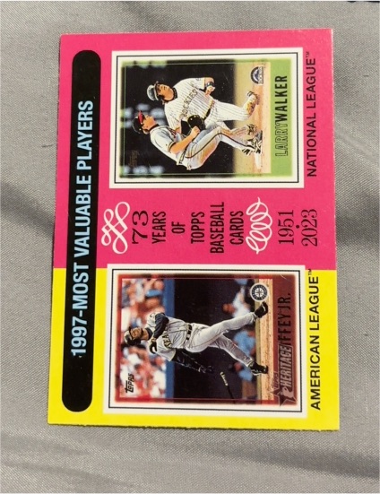 2024 Topps Heritage #200 1997 Most Valuable Players Ken Griffey Jr. / Larry Walker — front