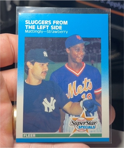 1987 Fleer #638 Sluggers from the Left Side Don Mattingly/Darryl Strawberry — front