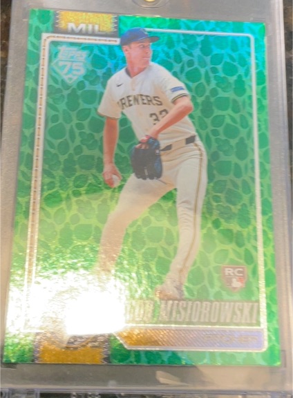 2026 Topps Series 1 #10 Jacob Misiorowski Green Leaf Foil Rookie — front