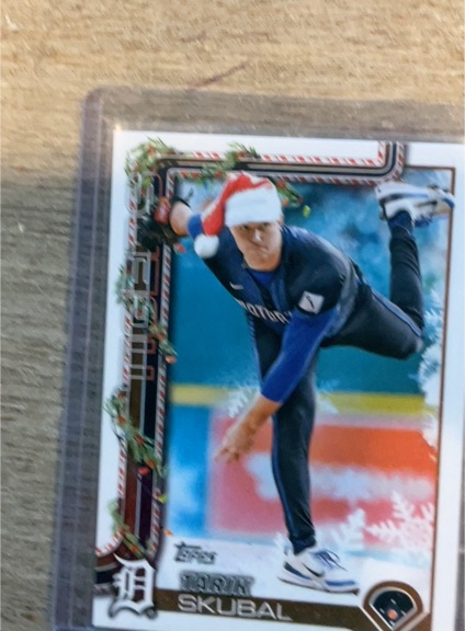 2025 Topps Holiday #H74 Tarik Skubal Santa Hat Image Variation SP — front