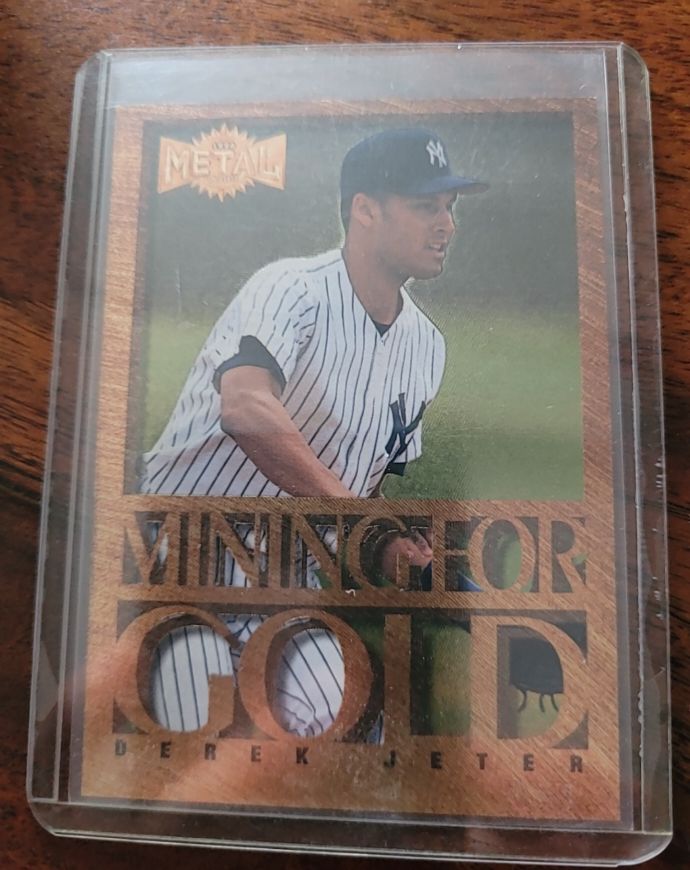 1996 Fleer Metal Universe #6 Derek Jeter Mining For Gold — front