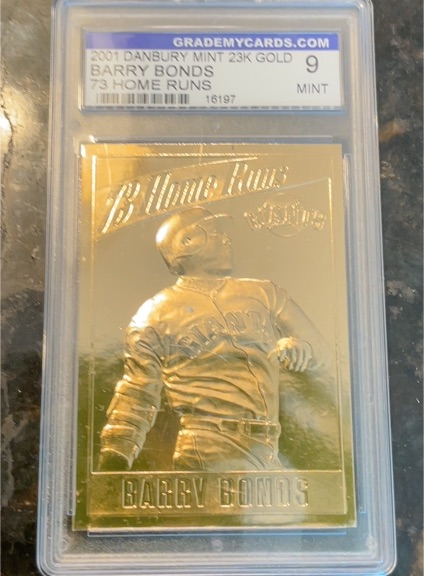 2001 Danbury Mint 23K Gold Barry Bonds 73 Home Runs — front
