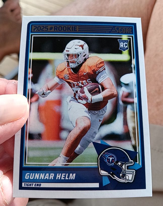 2025 Panini Score #99 Gunnar Helm Rookie Tennessee Titans — front