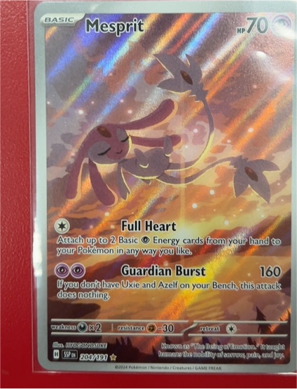 2024 Pokémon Surging Sparks #204/191 Mesprit Illustration Rare Holo — front