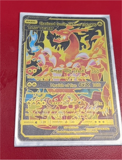 2024 Pokémon Charizard Family GX Tag Team Fan Art Card — front